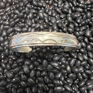 Native American stamped sterling silver cuff